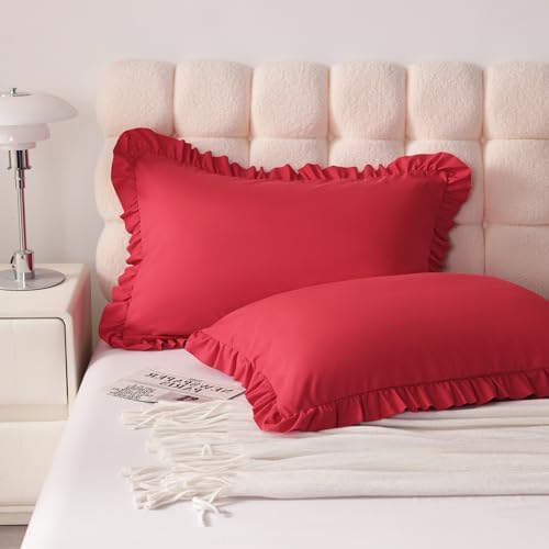 Ruffled Queen Pillow Shams, 2 Pack, 20x30 Inches - Image 2