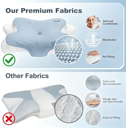 VYLEE Cervical Neck Pillow, Memory Foam Contour Pillow - Image 4