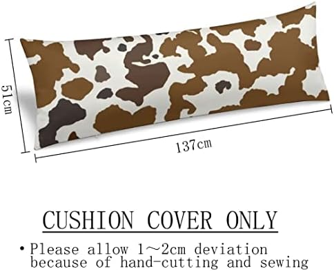 Cow Print Body Pillow Cover Western Cow Cowhide Skin Pattern Brown and Black - Image 3