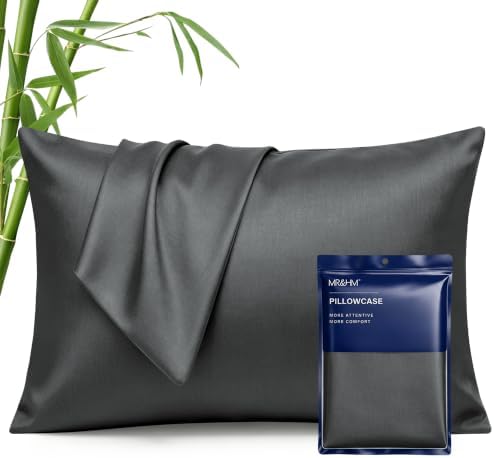 MR&HM King Pillowcase Set of 2, Cooling & Breathable, Dark Grey by MRHM
