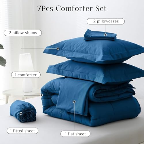 JOLLYVOGUE Full Comforter Set, Ultra-Soft Bed in a Bag Full Size 7 Pieces - Image 5
