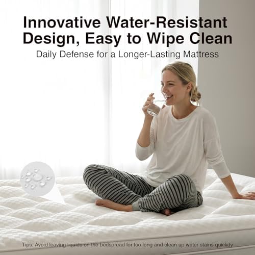Novilla Queen Mattress Topper, Extra Thick Pillow Top Down Alternative Pad - Image 4