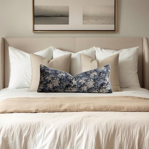 DEZENE Pack of 1 Vintage Floral Lumbar Pillow Covers 14x36 Boho Farmhouse - Image 4