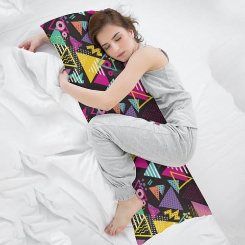 Retro 80s 90s Body Pillow Pillowcase Retro Memphis Pattern Long Body Pillow - Image 7