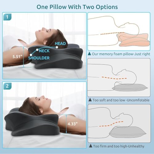 DONAMA Cervical Pillow for Neck Pain, Ergonomic Memory Foam Contour Pillow - Image 5