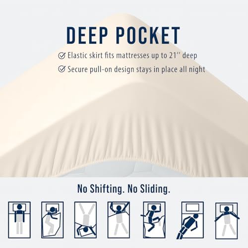 OLANLY Queen Quilted Mattress Pad, Down Alternative Fill, Ivory White - Image 5