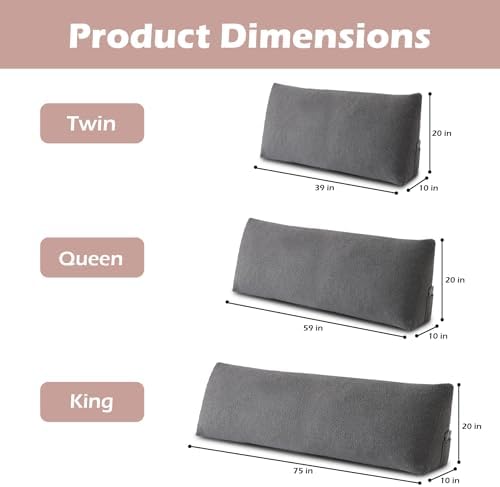 Headboard Pillow Queen, Triangle Bed Wedge Pillow - Image 2