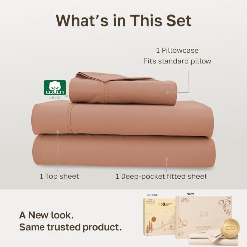California Design Den 100% Cotton Sateen 3 Pc Twin XL Sheets Set - Image 3