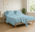 4 Piece Flex Head King Sheet Set 34" Top, 100% Egyptian Cotton, Light Blue by COTTINGON