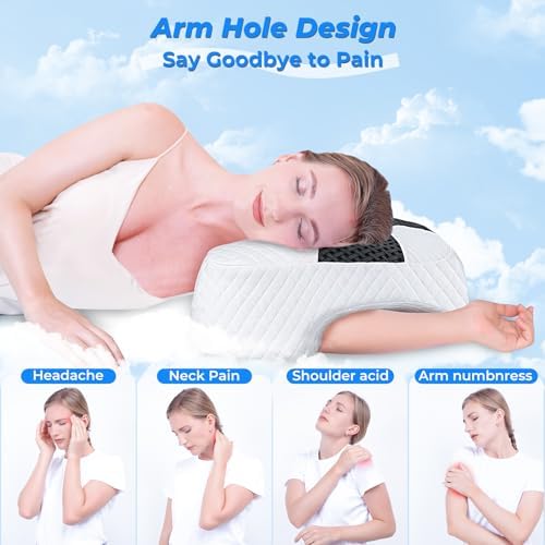 Side Sleeper Pillow with Arm Hole, Shoulder Relief System - Image 4