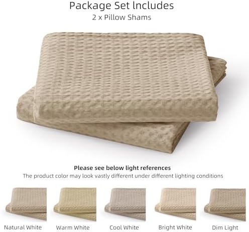 CHUFFED 100% Cotton Waffle Weave Pillowcases 2 Pack King Size, 20x36 Inches - Image 6