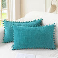 CaliTime Decorative Couch Throw Pillow Covers 20 X 12 Inches Lake Blue by CaliTime