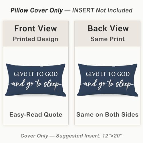 Decorative Throw Pillow Covers 12x20 Inch Set of 2 – Blue - Image 4