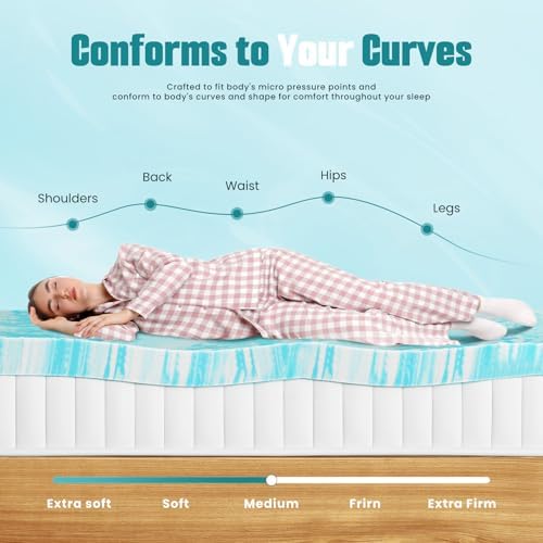 4 Inch Mattress Toppers Memory Foam Cooling Gel Infused - Image 4