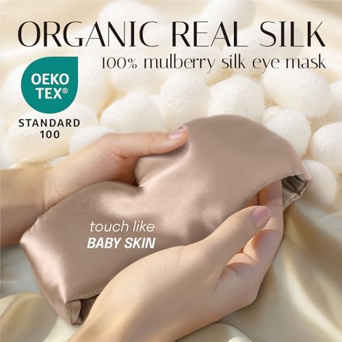 OLESILK 100% Mulberry Silk Sleep Mask, Large Size, Pressureless - Image 2