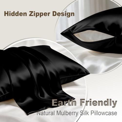 LYSHIN Black Silk Pillowcase Standard Size - Image 2