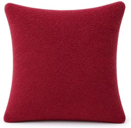 REAFORT Sherpa Euro Sham Cover 26"x26", Zipper Closure by Reafort