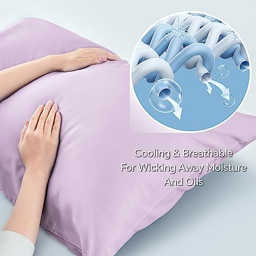 BEDELITE Body Pillow Pillowcase, Rayon from Bamboo, Light Purple - Image 4