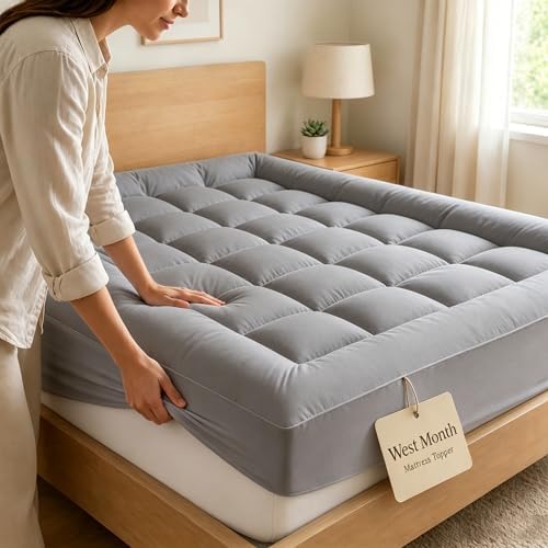 West Month Mattress Topper 1000gsm Premium Quilted, Mattress Cover by WestMonthMattressTopper