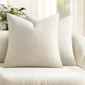 MIULEE Couch Pillow Covers Textured Chenille Home Decor 18x18 White by MIULEE