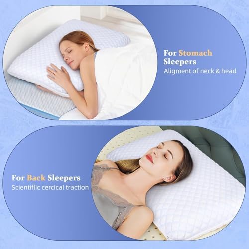 Thin Flat Pillow for Sleeping – 1.75" Ultra Slim Cooling Memory Foam Pillow for - Image 5