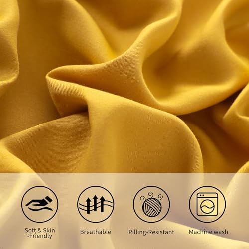 Body Pillow Cases, 2 Pack, 20x54 in, Microfiber, Ginger Yellow - Image 5