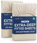 CGK Linens 2 Pack Extra Deep Queen Fitted Sheets by CGKUnlimited