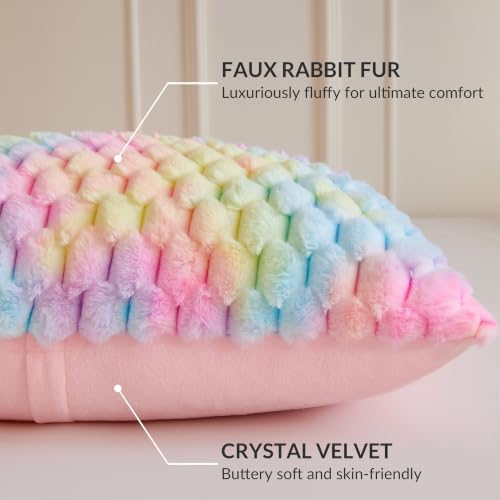 XeGe Luxury Bubble Fluffy Faux Rabbit Fur Body Pillow Cover 20x54 - Image 4