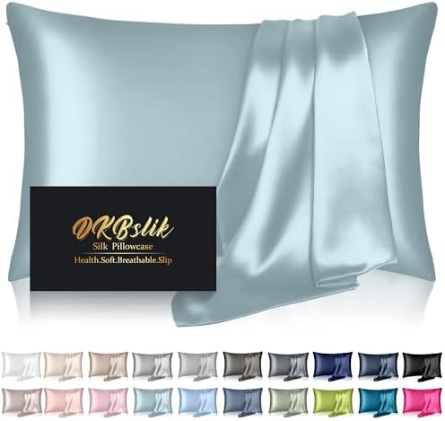 Silk Pillowcase for Hair and Skin, Mulberry Silk Pillow Cases Queen Size by HOME