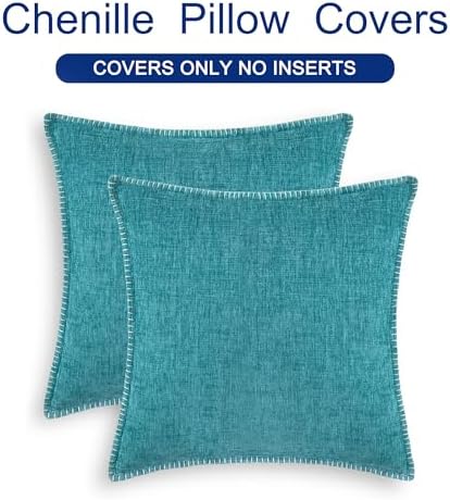 CaliTime Decorative Couch Throw Pillow Covers 22 X 22 Inches Lake Blue - Image 6