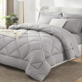 CozyLux Oversized Queen Comforter Set 98"x98", 7 Piece, French Grey by CozyLux
