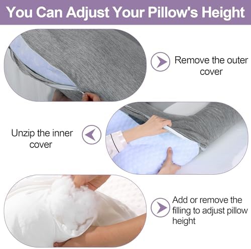 HOMBYS Cooling U Shaped Pillow for Neck, Contour Shoulder Pillow for Side - Image 6