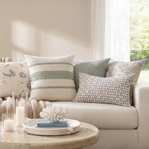 Fancy Homi Set of 2 Sage Green Boho Big Decorative Throw Pillow Covers 24x24 - Image 5