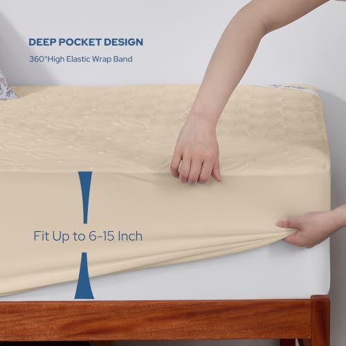 BEDLORE Waterproof Mattress Protector, Twin XL Size Mattress Pad - Image 4