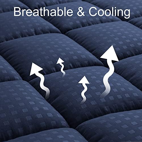 HYLEORY Full Mattress Pad Quilted Fitted Mattress Protector Cooling Pillow Top - Image 2