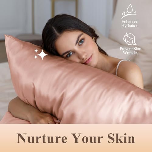 Silk Like Satin Pillowcase Queen Size, Champagne Gold, 2 Pack, 20x30 Inches - Image 4