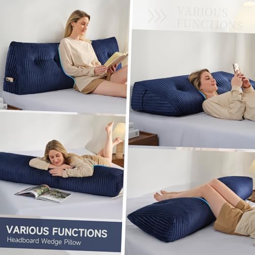 Z-hom Large Headboard Pillow Queen, NO ROLL Pillow, Wedge Pillow Headboard - Image 4