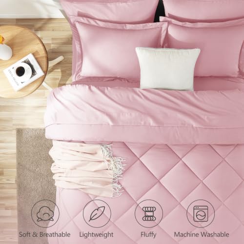 CozyLux Twin Comforter Set 68"x88" Pink - Image 2
