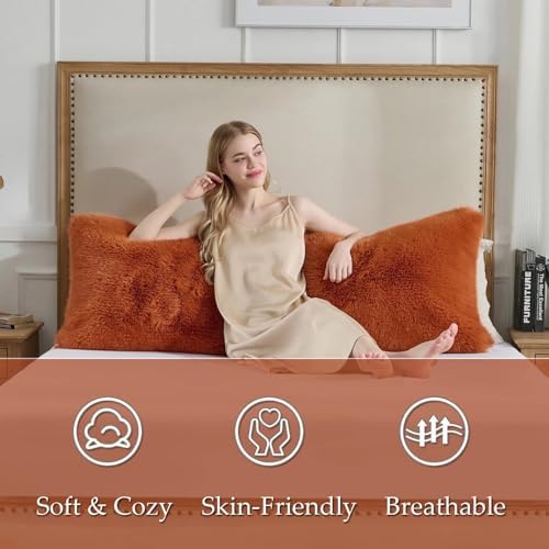 20x54 inch Luxury Fluffy Body Pillow Cover, Shaggy Furry Body Pillowcase - Image 4
