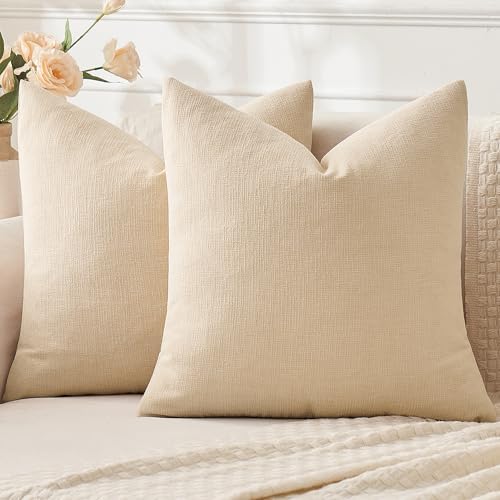 MIULEE Beige Chenille Couch Throw Pillow Covers by MIULEE