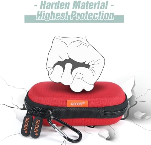 Red Mini Hard Shell Carrying Case, Kardia EKG Earbuds Travel Pouch - Image 5