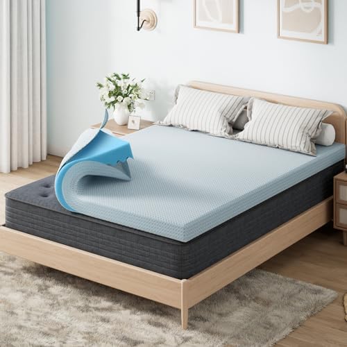 OhGeni3 Inch Cooling Queen Size Gel Memory Foam Mattress Topper Pad, Soft Bed by OhGeni