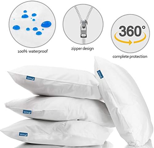Queen Pillow Protectors Waterproof Zippered Queen Size Pillow Case - Image 4