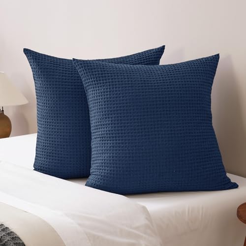 PHF Ultra Soft Waffle Weave Euro Shams 26" x 26", No Insert by PHF