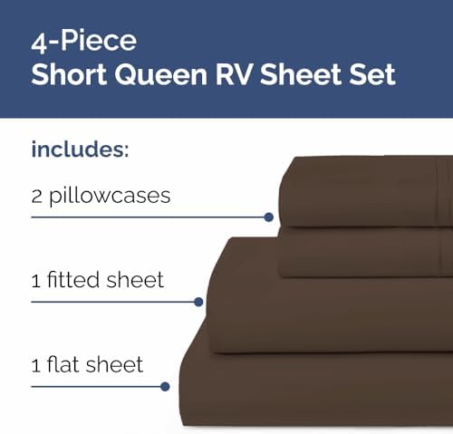Short Queen Size 4 Piece Bed Sheet Set - Image 2