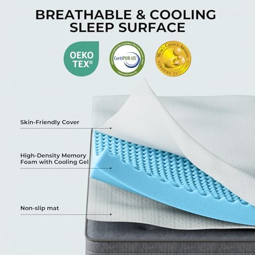 OhGeni3 Inch Cooling Queen Size Gel Memory Foam Mattress Topper Pad, Soft Bed - Image 3