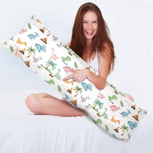 Baby Dinosaur 20x54 Body Pillow Cover, Dinosaur Room Decor - Image 3