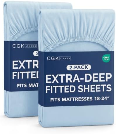CGK Linens 2 Pack Extra Deep Cal King Fitted Sheets by CGKUnlimited