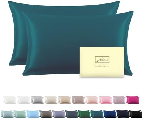 Silk Pillow Cases 2 Pack Soft Breathable and Sliky King Size Pillow Cases Set by Suatien