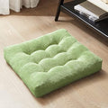 Large Floor Pillows for Adults, Square Meditation Cushion, 22 Inch Green by DegreesofComfort